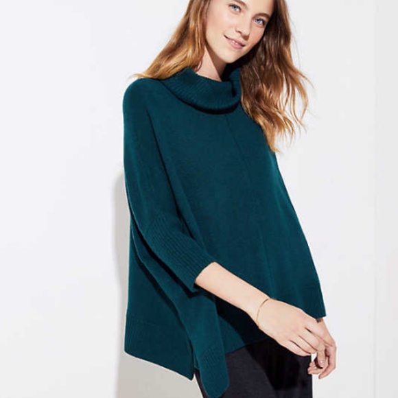Loft turtleneck poncho sweater Clearance